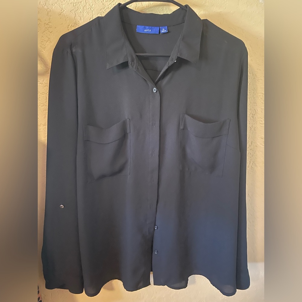 Black button down blouse